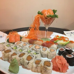 interior, sushi and sashimi