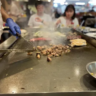 Hibachi Steak in the making