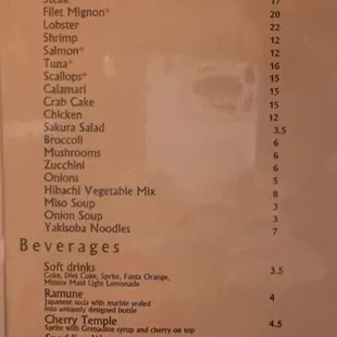 Menu as of 4/19/2024 - 7/7