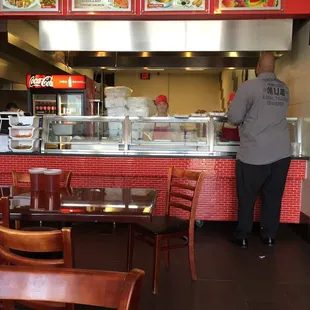 They line the plates up and we grab! Good quality service.