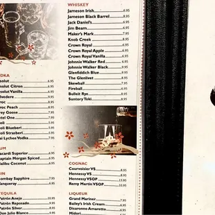 Drink menu