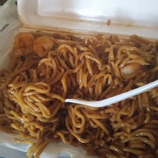 HibAchi lo Mein shrimp  ‍ no shrimp shrimp was very small I would rate this meal 6.5