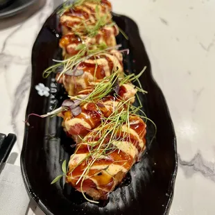 daily special: crispy sticky rice w/ spicy salmon