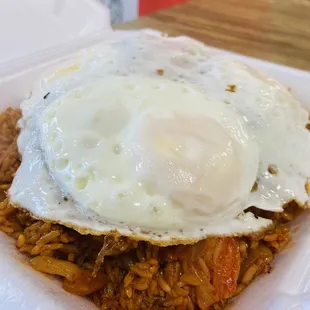 3 eggs with Kimchi Rice