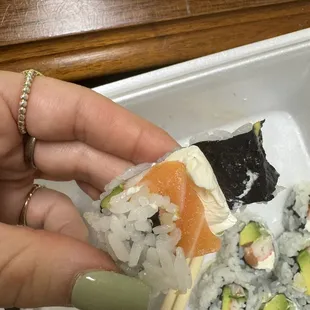 Hair in food on cream cheese