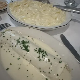 Seafood Cannelloniand fettuccine alfredo