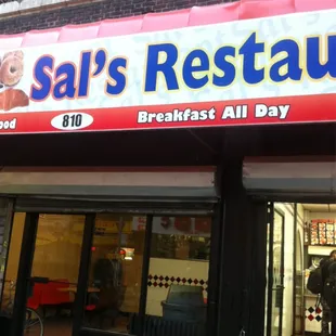the entrance to the restaurant