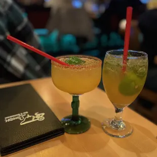 Passion fruit margarita and mojito