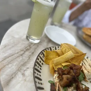 Cucumber refresher + Pork belly sandwich