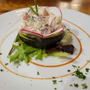 Shrimp, avocado salad was very good.