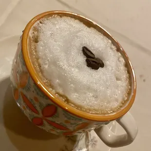 a cup of cappuccino