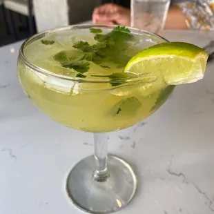 Pineapple cilantro margarita