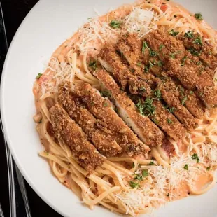 Panne Chicken Linguine