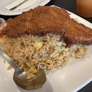 Fried Rice with Fried Chicken