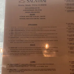 menu