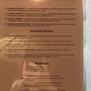 menu