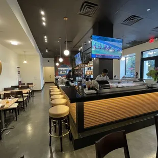 Sushi counter side of the bar