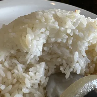 Rice served with Pad Woon-Sen.