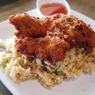 Fried Rice with Fried Chicken