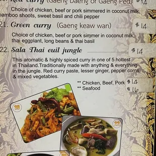 Curries on the menu