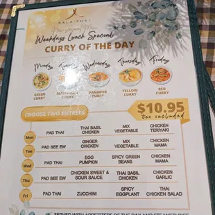 Weekday lunch specials