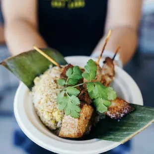 Grilled pork skewer