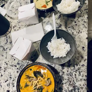 Green Thai Curry and Red Thai Curry
