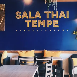 Inside the restaurant.