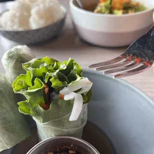 Panang curry and summer rolls.