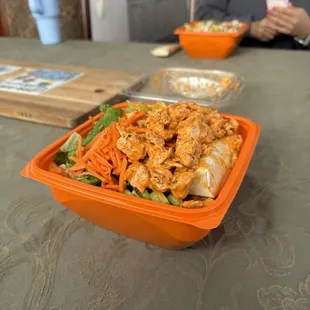 Buffalo chicken salad with extra buffalo chicken