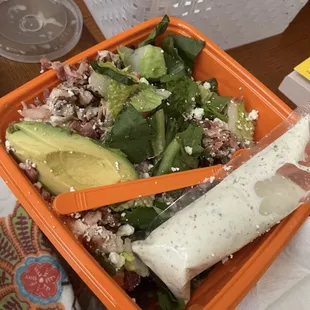 Cobb salad with feta and ranch instead of blue cheese