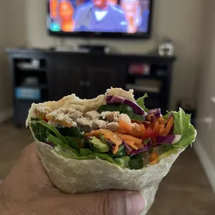 Thai wrap missing any sauce or dressing