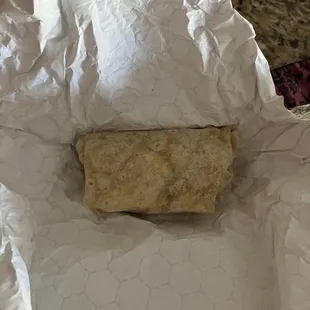 Showing small burrito