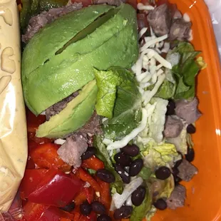 Steak fajitas salad