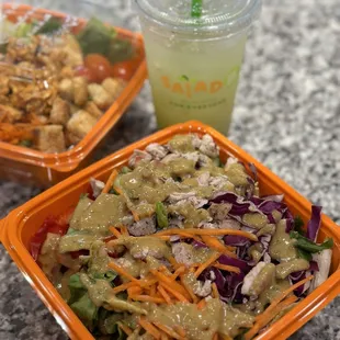 Buffalo Chicken, Asian Chicken and Cucumber Mint Lemonade - all tasty!