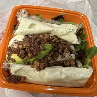 Cobb salad with avocado ranch