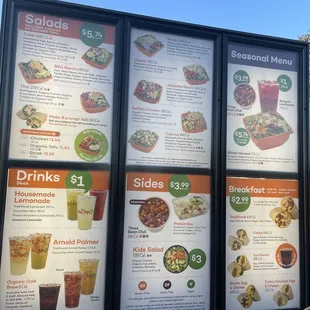 Drive thru menu