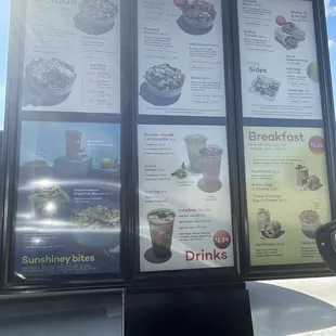 Menu as of September 7th 2023