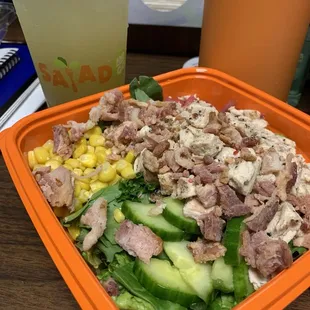 Jalapeño Ranch Salad with Roasted Chicken &amp; Cucumber Mint Lemonade