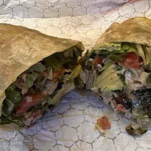 Fajita chicken wrap was loaded with the good stuff.