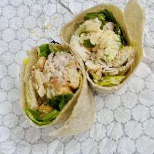 Chicken Cesar salad wrap
