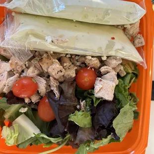 Salad with dressing