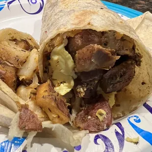 Traditional breakfast burrito.