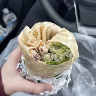 Greek chicken wrap
