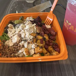 Autumn Salad w/Spiced Cranberry Lemonade