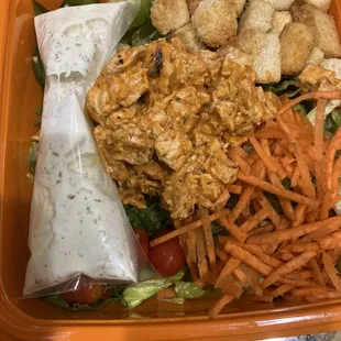 Buffalo chicken salad with ranch dressing