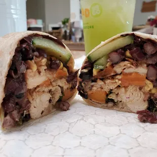 Build Your Own - chicken, black beans, corn, sweet potato &amp; cucumber - delicious