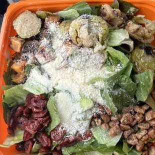 Sweet potato brussel sprouts romaine etc