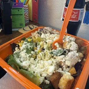 Build your own salad before I shook it up.