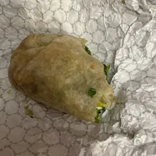 This is the burrito i was given, i only ate like two bites before deciding I was ripped off